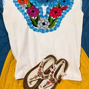 cotton Mexican huipil blouse size Medium